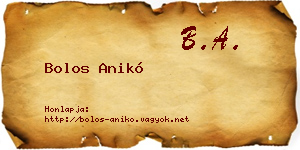 Bolos Anikó névjegykártya